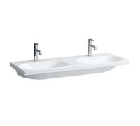 Laufen Lua - Double lavabo de meuble 46x120 cm, sans trop-plein, 2 trous pour robinetterie, LCC, blanc H8140814001561