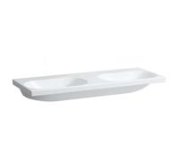 Laufen Lua - Double lavabo de meuble 46x120 cm, sans trop-plein, sans trou pour robinetterie, LCC, blanc H8140814001421