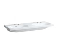 Laufen Lua - Double lavabo de meuble 46x120 cm, sans trop-plein, trous pour robinetterie, LCC, blanc H8140814001581