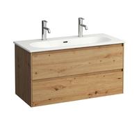Laufen Lua - Meuble avec lavabo, 51x97x44 cm, 2 tiroirs, chêne H8600882671071
