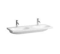 Laufen - Lavabo double de meuble Lua, 120x46 cm, 2 trous, sans trop-plein, blanc