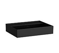 LAUFEN match0 Kartell lavabo H8163337161091 60x46cm, dessous du sol, trop - plein, sans trou de coulée, noir mat