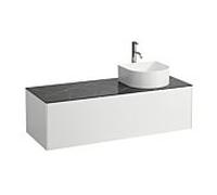 Laufen Meuble sous-vasque Sonar H4054270341431 1 tiroir découpe à droite blanc mat/Nero Marquina