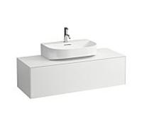 Laufen Meuble sous-vasque Sonar 1 tiroir découpe milieu 117,5 x 34 x 45,5 cm blanc mat