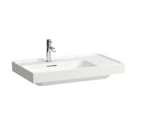 Meda lavabo mural ou à poser sur meuble tablette à droite blanc 800x460x80 mm - LAUFEN H8171160001041