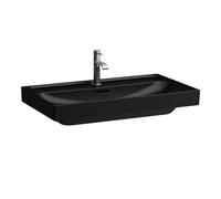 Meda lavabo à poser sur plan face inférieure meulée noir mat 800x460x80 mm - LAUFEN H8161177161081