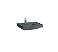 LAUFEN MEDA lavabo à poser, poncé, tablette à droite, 600x460mm, sans trou pour robinet, avec trop-plein, H8181117581091, Couleur: Graphite mat
