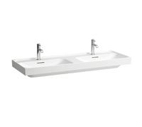 Laufen Meda vasque double H8141124001041 130x46cm, sous plan, avec trop-plein, trou pour robinetterie 2000 , blanc avec LCC