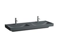 Laufen Meda vasque double H8141127581111 130x46cm, à encastrer, sans trop-plein, trou pour robinetterie 2000 , graphite mat