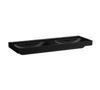 Laufen Meda vasque double H8141127161091 130x46cm, à encastrer, avec trop-plein, sans trou pour robinetterie, noir mat