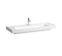 Meda lavabo mural ou à poser sur meuble blanc mat 1200x460x80 mm - LAUFEN H8141117571581