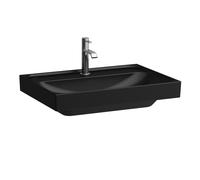 Laufen Meda lavabo H8101147161111 65x46cm, à encastrer, sans trop-plein, trou de robinetterie 2000 par lavabo, noir mat
