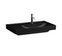 Meda lavabo mural ou à poser sur meuble tablette à gauche noir mat 800x460x80 mm - LAUFEN H8171157161581