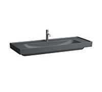 Laufen Meda lavabo H8141117581581 120x46cm, à encastrer, sans trop-plein, 3 trous de robinetterie, graphite mat
