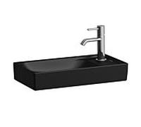LAUFEN MEDA Lave-mains, encastrable, plage de robinetterie à droite, 460x235mm, avec trou pour robinetterie, sans trop-plein, H8151137161141, Couleur: Noir Mat