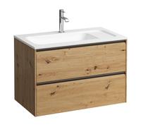 Laufen Meuble sous-vasque Meda 800 - 2 tiroirs, rangement inclus - Chêne sauvage 770×440×505 mm
