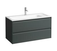 LAUFEN MEDA Meuble sous-lavabo, 2 tiroirs, système de rangement inclus, pour H814118, 972x442x504mm, H4216920112661, Couleur: Trafic gris