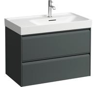 Laufen Meuble sous-lavabo Meda 2 tiroirs, rangement inclus, pour lavabo 817115, gris traffic