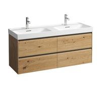 Laufen Meuble sous-lavabo Meda 4 tiroirs, rangement inclus, chêne sauvage 1285×450×515 mm