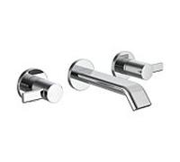 Meda mélangeur de lavabo mural 3 trous bec fixe 150 mm chromé - LAUFEN HF506624100000