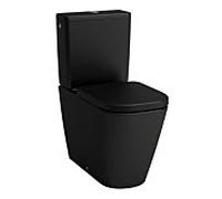 LAUFEN MEDA Combiné WC au sol, sans rebord, Silent Flush, 360x680mm, chasse deau basse, H8241117160001, Couleur: Noir Mat
