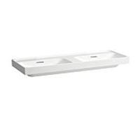 Meda lavabo double mural ou à poser sur meuble blanc 1300x460x80 mm - LAUFEN H8141120001091