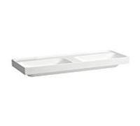 Meda lavabo double mural ou à poser sur meuble blanc mat 1300x460x80 mm - LAUFEN H8141127571121