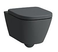 Laufen – WC suspendu Meda – sans rebord, Silent Flush, 36x54 cm – Graphite mat