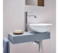 Lavabo Laufen PICCOLO NOVO H561PN37101111 555 x 320 x 400 mm, tablette à gauche, un trou de robinetterie, sans trop-plein, finition Nordic Matt