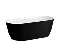 LAUFEN PRO Baignoire à poser, Marbond, 1650x750x550mm, H2399520680001, Couleur: noir mat à lextérieur/ blanc brillant à lintérieur
