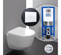 LAUFEN Pro Compact Pack complet cuvette suspendue et bâti-support neeos,, H8209654000001+16601WH#SET,