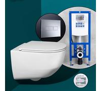 LAUFEN Pro Pack complet cuvette suspendue et bâti-support neeos,, H8209660000001+16601CR#SET,