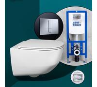 LAUFEN Pro Pack complet cuvette suspendue et bâti-support neeos,, H8209664000001+16791CR#SET,