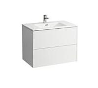 LAUFEN Pro S Base lavabo avec meuble bas 80 cm H864961260104 Ensemble lavabo, 80x50cm, 2 tiroirs, blanc mat