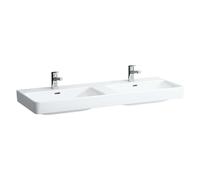 Laufen Pro S - Double-lavabo 130x46 cm, 6 trous pour robinetterie, blanc H8149680001081