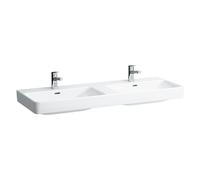LAUFEN PRO S lavabo double, sans trou pour robinet, avec trop-plein, 1300x460mm, H8149684001091, Couleur: Blanc avec LCC