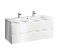 LAUFEN Pro S Set 1200, lavabo, 2 trous pour robinet, trop-plein, meuble sous-lavabo inclus, 2 tiroirs, 1200x500mm, H8619674631071, Couleur: Neige (blanc mat)
