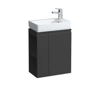 Laufen Pro S - Meuble pour lave-mains avec porte et étagère latérale à gauche, 47x28x61 cm, graphite mat H4830020954801