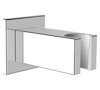 LAUFEN Quadriga Coude de raccordement, avec support de douche, clapet anti-retour, saillie 69mm, 55x55mm, HF901169100000