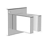 LAUFEN Quadriga Support de douche, fixe, saillie 44mm, rosace carrée 55x55mm, HF901168100000, Couleur: chrome