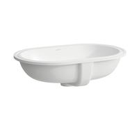 LAUFEN Savoy lavabo à encastrer, montage par dessous, sans trou pour robinet, avec trop-plein, dessous poncé, ovale, 575x375mm, H8189467571091, Couleur: Blanc Mat