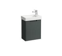 LAUFEN Set complet 480, Pro S lave-mains, 1 trou de robinetterie à droite, avec trop-plein, incl. meuble sous-lavabo Juna, 1 porte à droite, 480x280x680mm, H8659672661041, Couleur: Trafic gris
