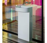 LAUFEN Sondeur mobile pour lavabo avec colonne intégrée, sans trou pour robinet, sans trop-plein, 410x900mm, avec robinet de vidange, blanc, H8113410001121