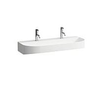 LAUFEN Lavabo Sonar H8103477571151 sous, sans trop-plein, avec 2 trous pour robinetterie, blanc mat