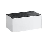 LAUFEN Sonar caisson à tiroirs / buffet H4054100341431 77,5x34x45,5cm, buffet sans découpe, blanc mat / Nero Marquina