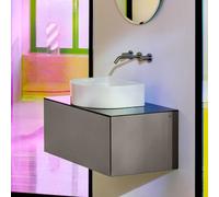 Laufen Meuble sous-vasque Sonar H4054110341421 – 1 tiroir, découpe au milieu – Titane/Nero Marquina