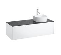 Laufen Meuble sous-vasque Sonar H4054270341431 1 tiroir découpe à droite blanc mat/Nero Marquina