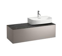 Laufen Meuble sous-vasque Sonar H4054530341421 1 tiroir découpe à droite Titane/Nero Marquina