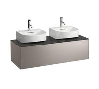 Laufen Meuble sous-vasque Sonar 1 tiroir découpe gauche/droite lavabo H816341 Titane/Nero Marquina