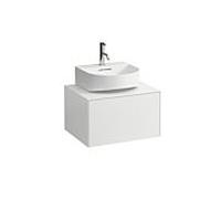 Tiroir sondeur, 1 tiroir, pour lave-mains H816341 monté en haut, découpe centrale, H4054310341701, Couleur: Neige (blanc mat)